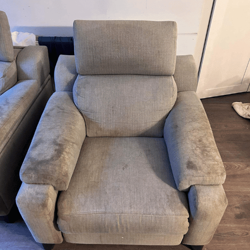 before armchair cleaning